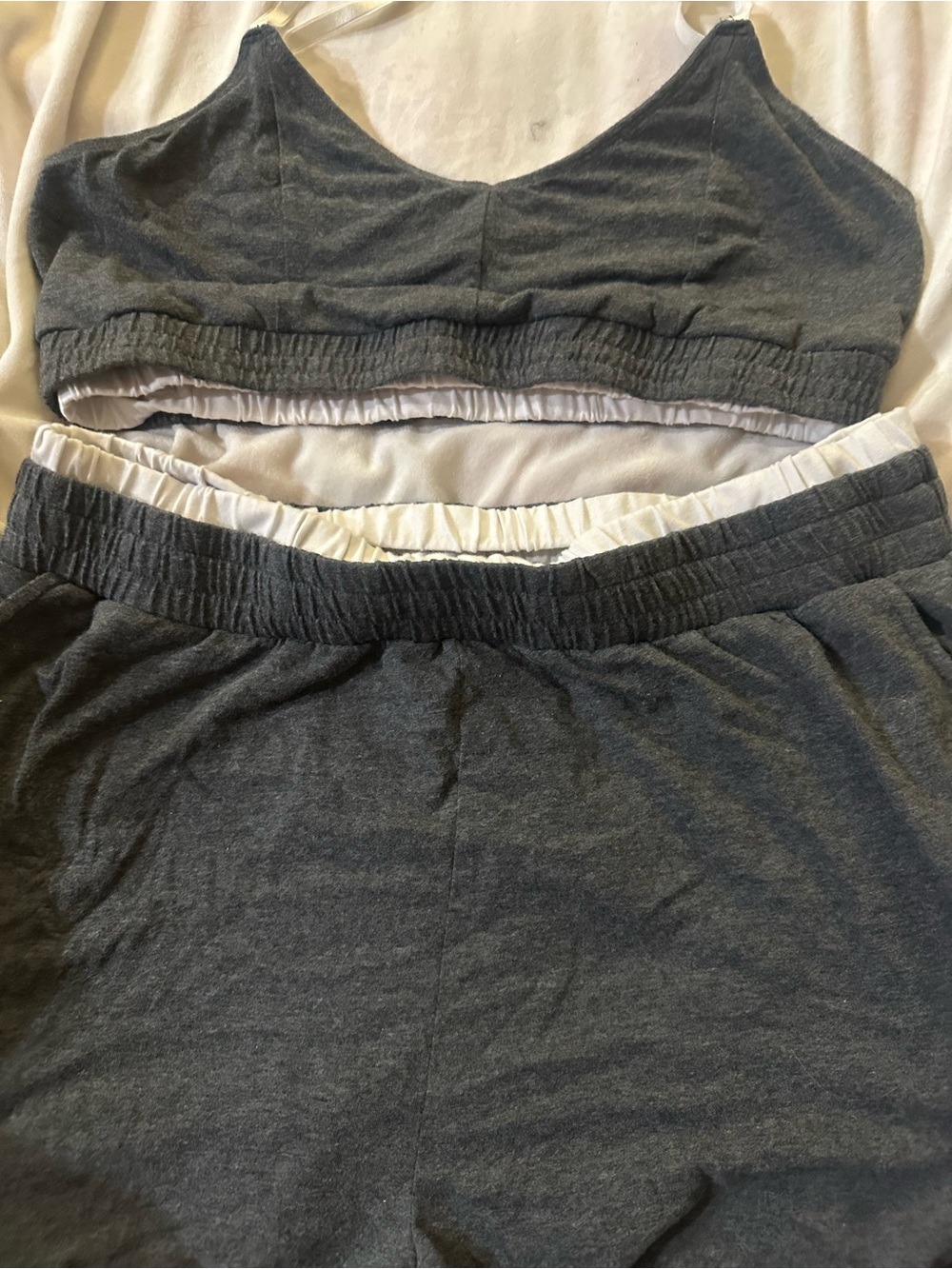 Women's Fashion Nova Charcoal Gray Lounge Bra & Shorts Set - XL Like New